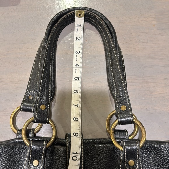 Claudia Firenze Italian Pebble Leather Handbag Authentic - Black - Made in Italy - Picture 10 of 12